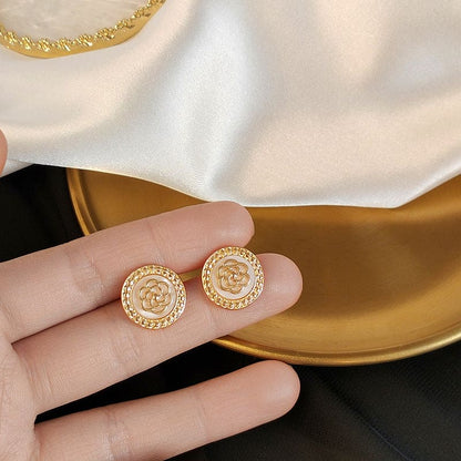 Classy Button Earrings